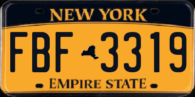 NY license plate FBF3319