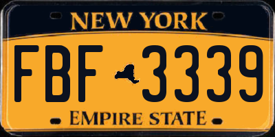 NY license plate FBF3339