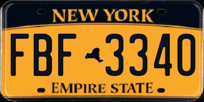 NY license plate FBF3340