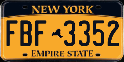 NY license plate FBF3352