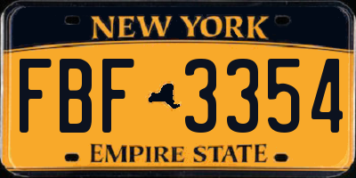 NY license plate FBF3354