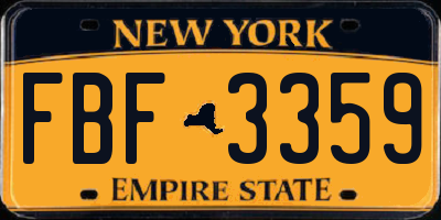 NY license plate FBF3359