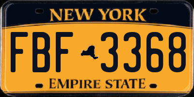 NY license plate FBF3368