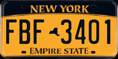 NY license plate FBF3401
