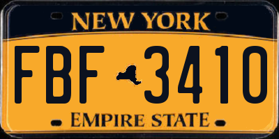 NY license plate FBF3410