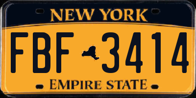 NY license plate FBF3414