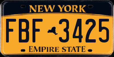 NY license plate FBF3425