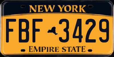 NY license plate FBF3429