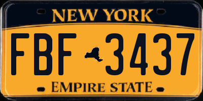 NY license plate FBF3437