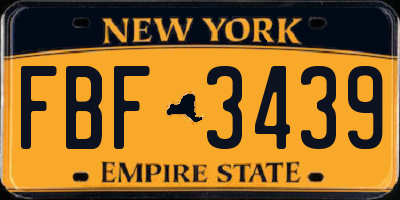 NY license plate FBF3439
