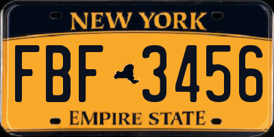 NY license plate FBF3456