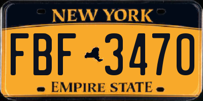 NY license plate FBF3470
