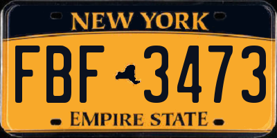 NY license plate FBF3473