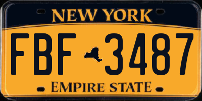 NY license plate FBF3487