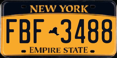NY license plate FBF3488