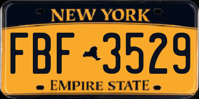 NY license plate FBF3529