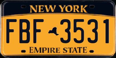 NY license plate FBF3531