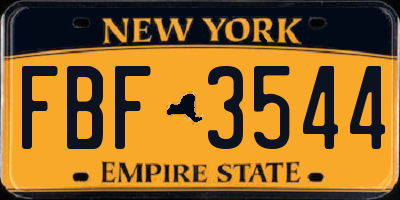 NY license plate FBF3544