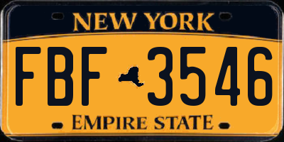 NY license plate FBF3546