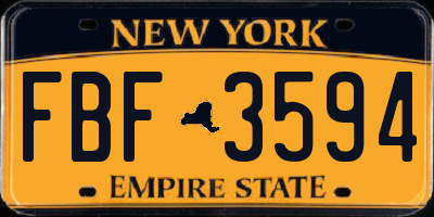 NY license plate FBF3594