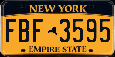 NY license plate FBF3595