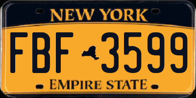 NY license plate FBF3599