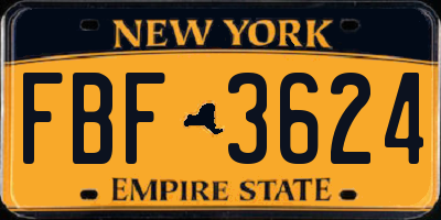 NY license plate FBF3624