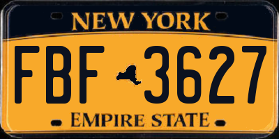 NY license plate FBF3627