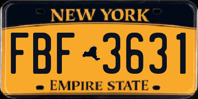 NY license plate FBF3631