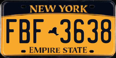 NY license plate FBF3638
