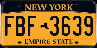 NY license plate FBF3639