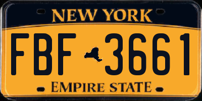 NY license plate FBF3661
