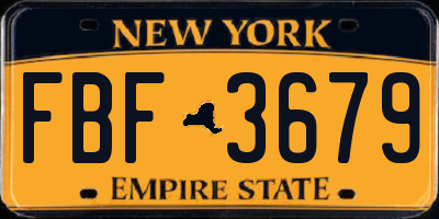 NY license plate FBF3679