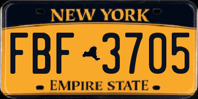 NY license plate FBF3705