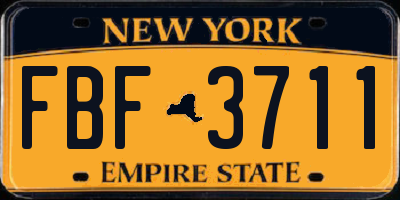 NY license plate FBF3711