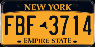 NY license plate FBF3714