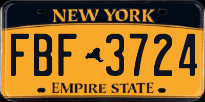 NY license plate FBF3724