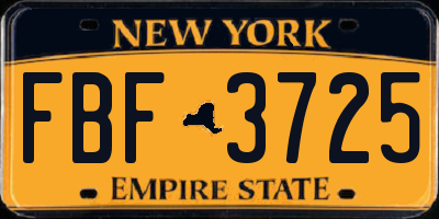 NY license plate FBF3725