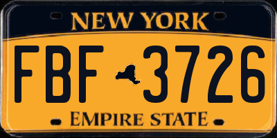 NY license plate FBF3726
