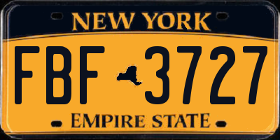 NY license plate FBF3727