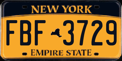 NY license plate FBF3729