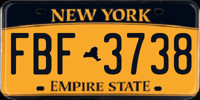 NY license plate FBF3738