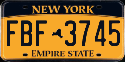 NY license plate FBF3745