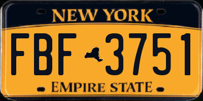 NY license plate FBF3751