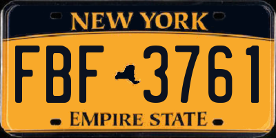 NY license plate FBF3761