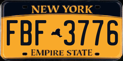 NY license plate FBF3776