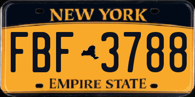 NY license plate FBF3788