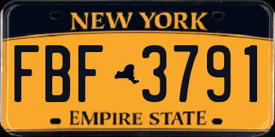 NY license plate FBF3791