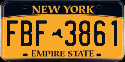 NY license plate FBF3861
