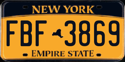 NY license plate FBF3869